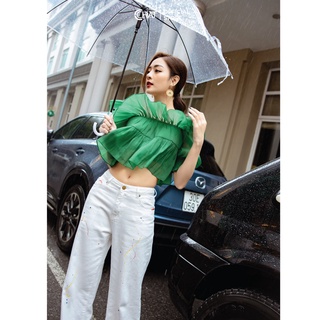 Quần jean suông vảy sơn CCHAT