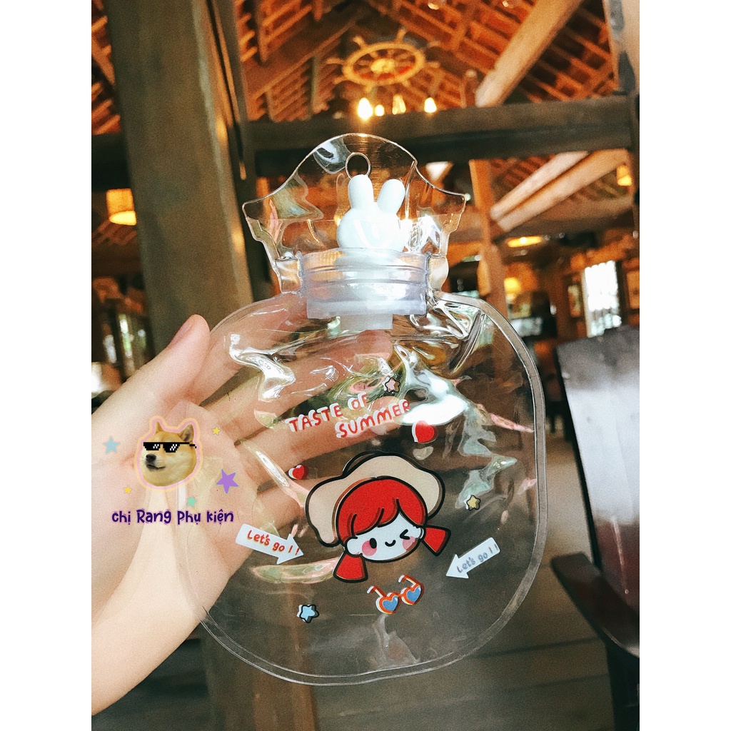 Túi chườm giữ nhiệt nóng lạnh 200ml nhựa mềm, giảm đau bụng kinh, hạ sốt dùng được nhiều lần