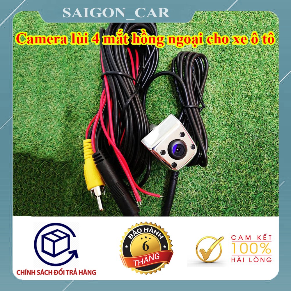 🔥HCM-Camera lùi 4 mắt hồng ngoại cảnh bảo khi lùi xe có phân vạch