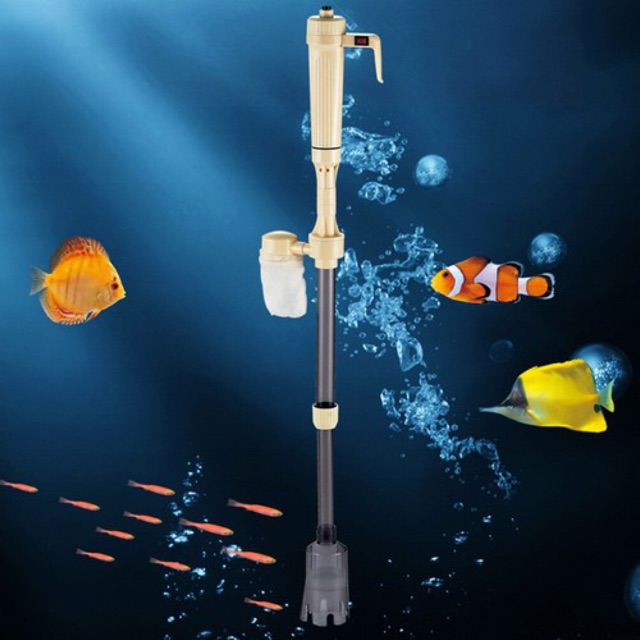 Máy vệ sinh hồ cá, thủy sinh chạy điện và pin cho hồ thủy sinh, hồ cá