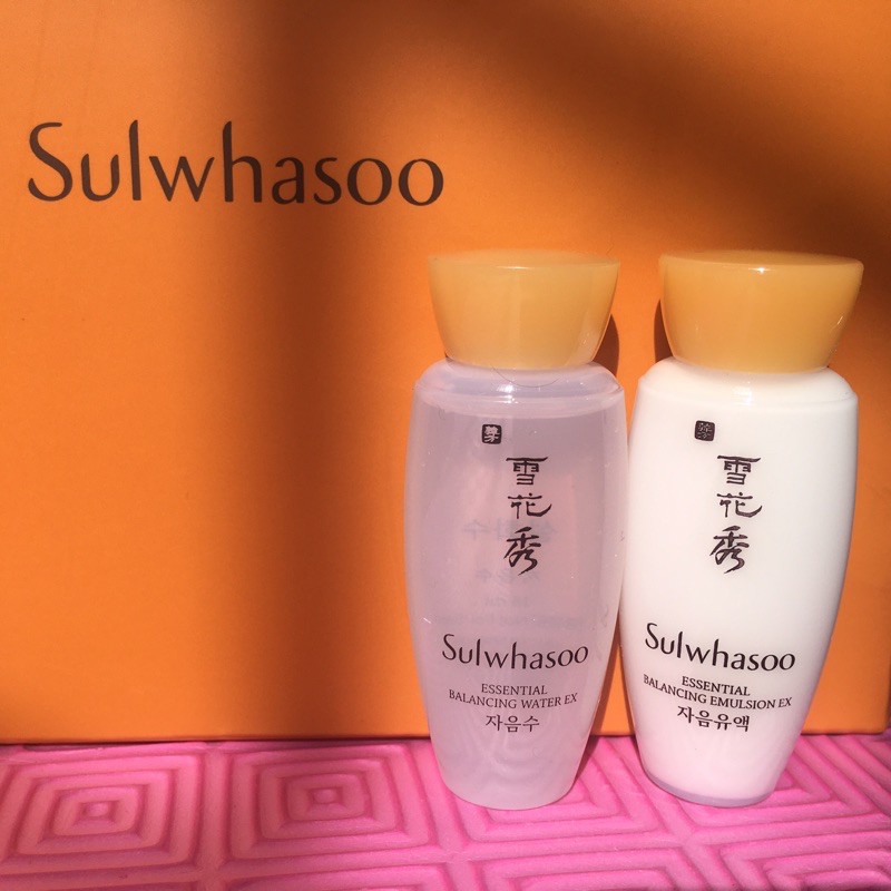 Nước hoa hồng + Sữa dưỡng trắng da, cấp ẩm, ngăn lão hoá Sulwhasoo Essential Balancing Emulsion EX 15ml