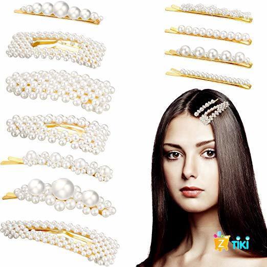 💞yimi💞kẹp tóc đính ngọc trai phẳng phong cách âu mỹ 20 kiểu thịnh hành