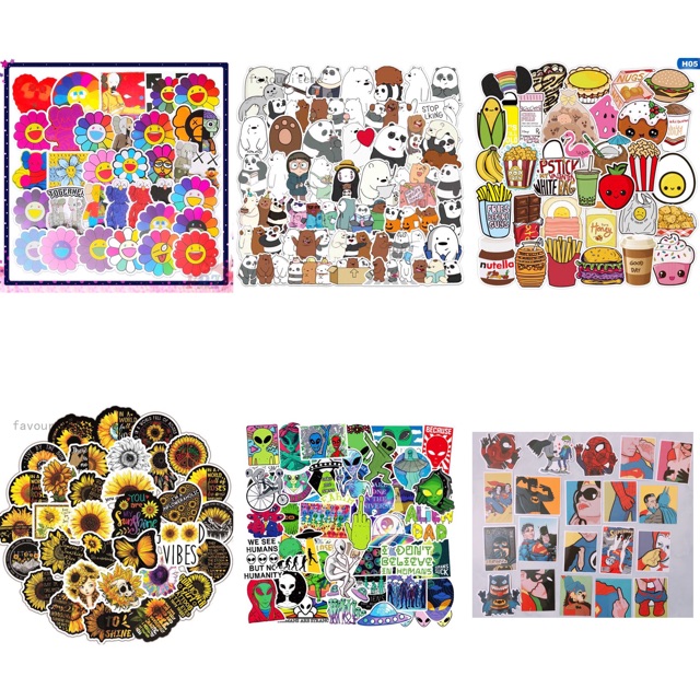 Sticker dán vali, nón bảo hiểm trang trí chống thấm nước