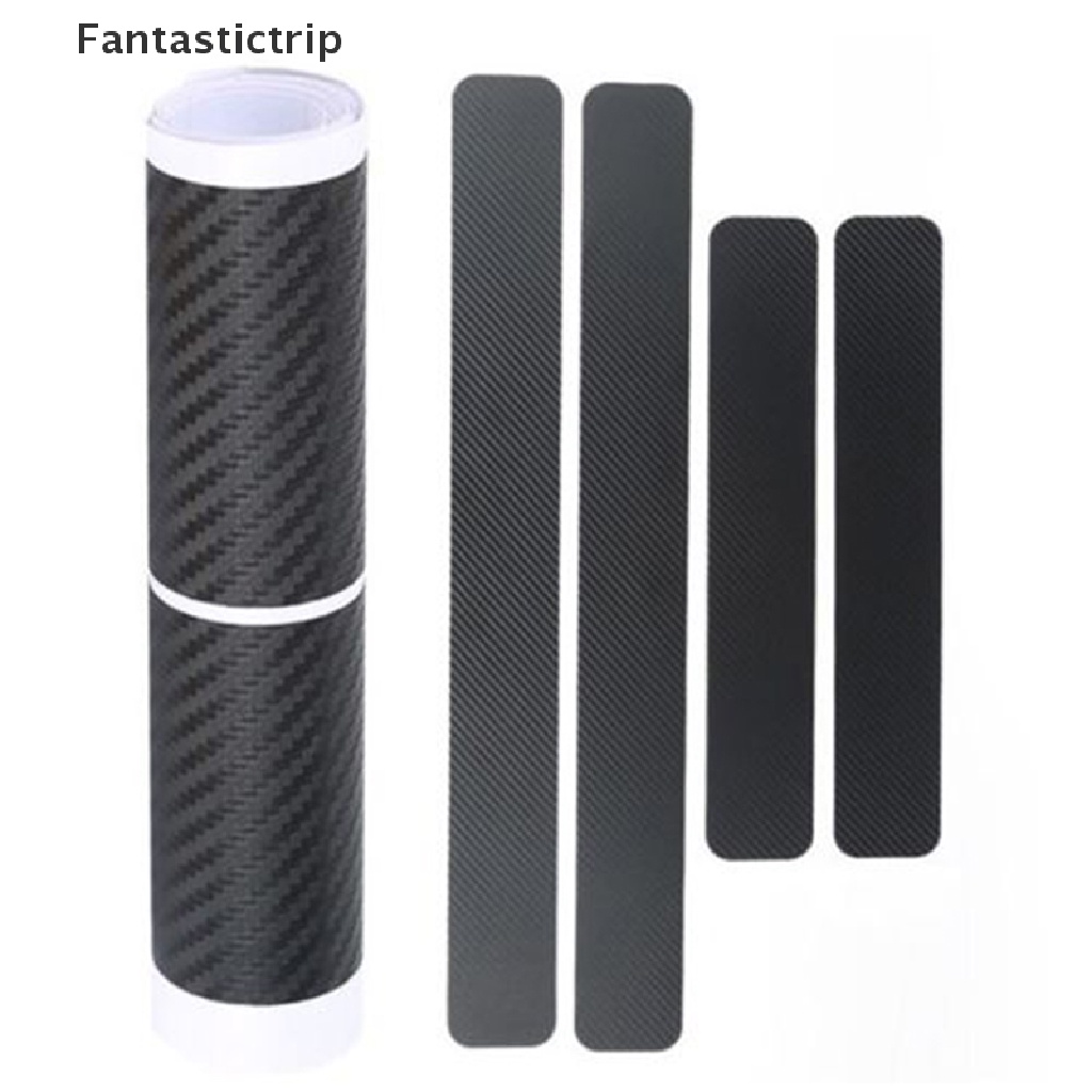 Set 4 Miếng Dán Sợi Carbon Bảo Vệ Bàn Đạp Cửa Xe Hơi