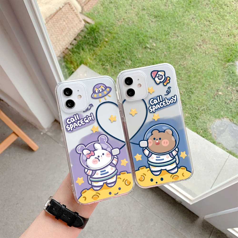 Ốp Điện Thoại Hình Gấu / Thỏ / Phi Hành Gia Cho Iphone 11 Pro Max 12 Pro Max 13 Pro Max Mini 6 7 8 6 7plus Se 2020 X Xs Xr 5 4