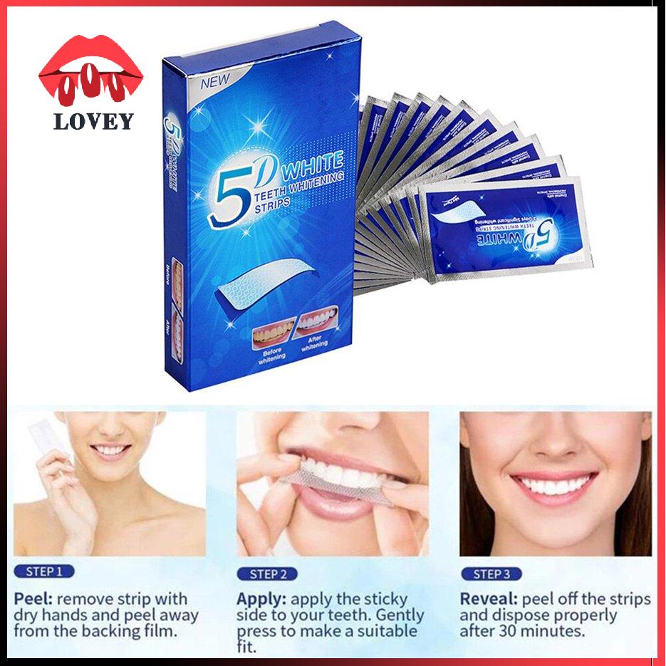 [Hàng mới về] Set 7 cặp miếng dán gel làm trăng răng 5d