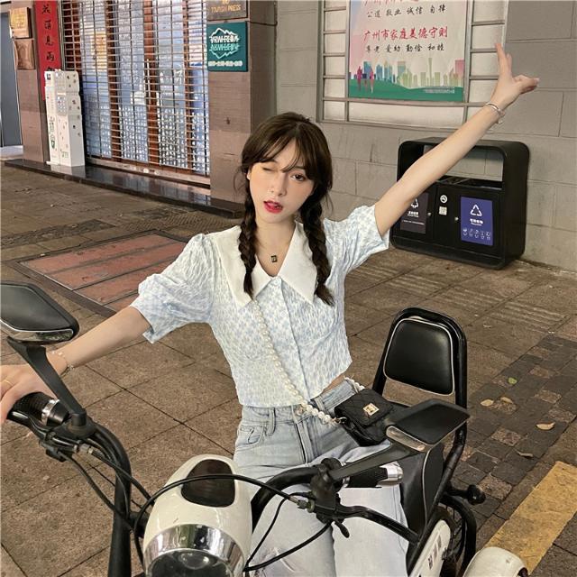 Áo Sơ Mi Tay Phồng Họa Tiết Hoa Thời Trang Mùa Hè Mới Cho Nữ