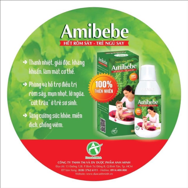 NƯỚC TẮM THẢO MỘC HẾT RÔM SẢY AMIBEBE
