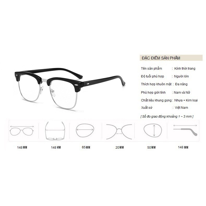 Kính Giả Cận, Gọng Kính Cận Nam Nữ Không Độ Clubmaster Cổ Điển Không Độ - BLUE LIGHT SHOP | BigBuy360 - bigbuy360.vn