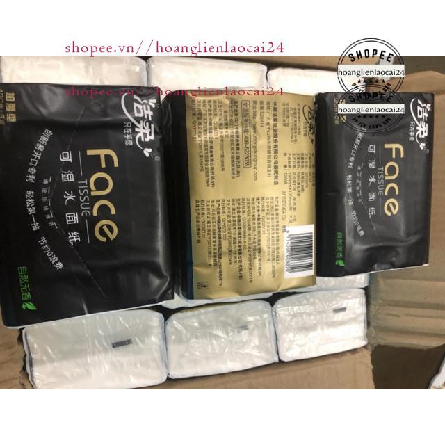 Set 12 gói - Giấy ăn FACE đen cao cấp