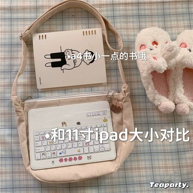 Túi Đeo Chéo Vải Nhung Phong Cách Harajuku Nhật Bản Cho Nữ