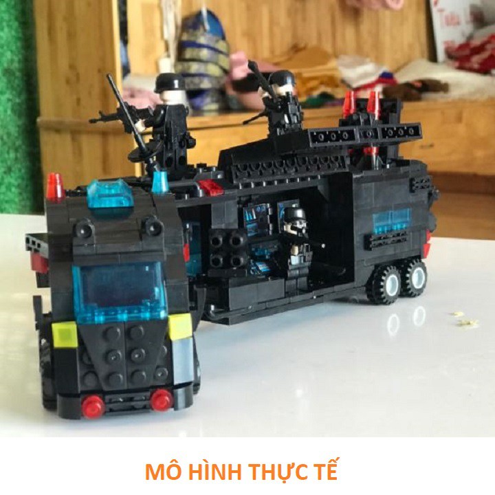 BỘ ĐỒ CHƠI XẾP HÌNH LEGO CẢNH SÁT,Lắp Ghép LEGO OTO, ROBOT, THUYỀN, TRỰC THĂNG 550 chi tiết