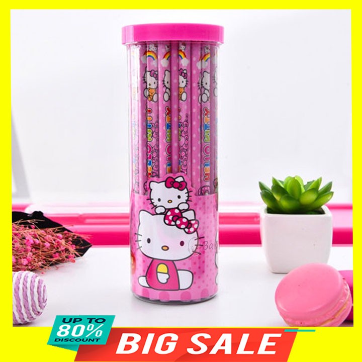 Hộp 25 bút chì gỗ HB thiết kế hoạt hình đáng yêu , gọn nhẹ, đơn giản, ngòi chắc, dễ dàng khi chuốt.