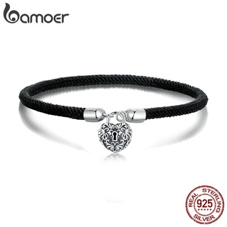 Vòng Đeo Tay Bamoer Xi bạc 925 HìNh Ổ KhóA TráI Tim ThờI Trang