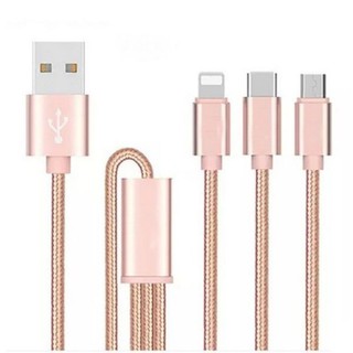 🌟CÓ SẴN🌟 Cáp Sạc Dây Dù Đa Năng 3 in 1 Siêu Bền (Iphone/Android/Type-C)