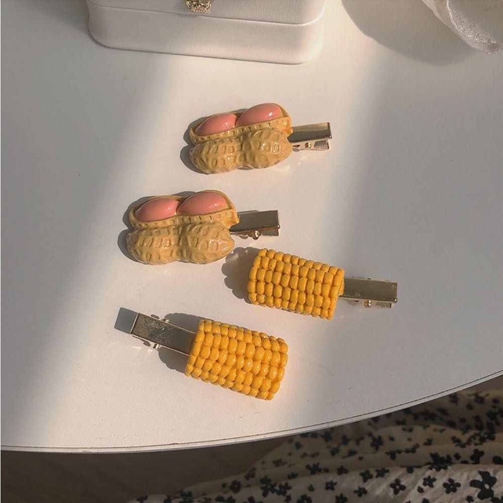 JARRED Kẹp Tóc Hình Hạt Đậu Phộng Bằng Hợp Kim Dễ Thương Cá Tính Phong Cách Hàn Quốc Cho Nữ