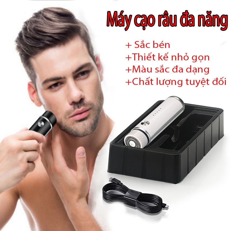 Máy Cạo Mini CAO CẤP FEIHONG dùng cho cả nam và nữ - Sạc USB, linh hoạt, tiện dụng, đa năng, lưỡi cạo 360 sắc bén