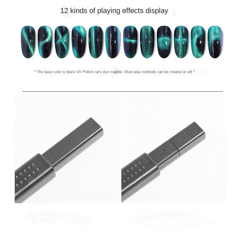 Nam châm mắt mèo hai đầu dày đặc biệt 3D nam châm keo dán mắt mèo ma thuật mạnh mẽ Dụng cụ làm móng