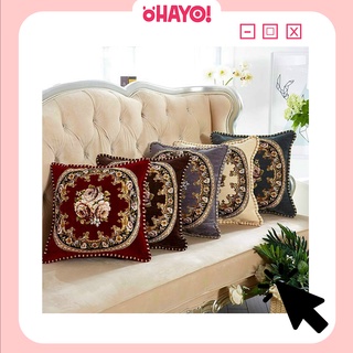 Gối tựa lưng Sofa vuông vải nhung, hoa trang trí Decor nhà cửa OHAYO GDTE01 chống bẩn vỏ gối kèm ruột gối
