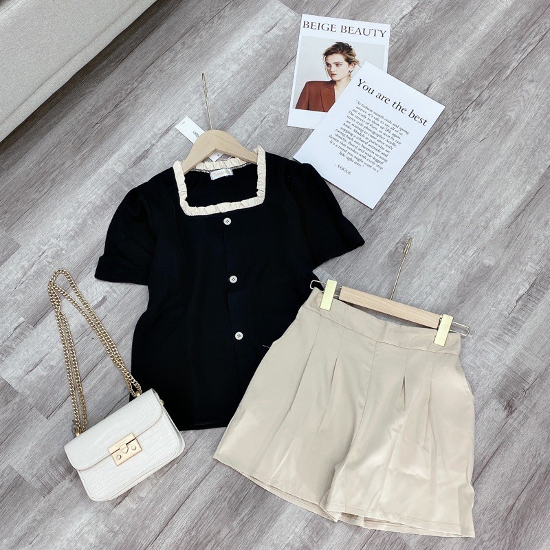 [Mã FAGREEN245 giảm 10% tối đa 30K đơn 99K] SET ÁO CỔ VUÔNG QUẦN SOOC | BigBuy360 - bigbuy360.vn