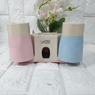 {Shop yêu thích giá rẻ}BỘ NHẢ KEM ĐÁNH RĂNG LÚA MẠCH 2 CỐC GD0108{Mẫu mới}