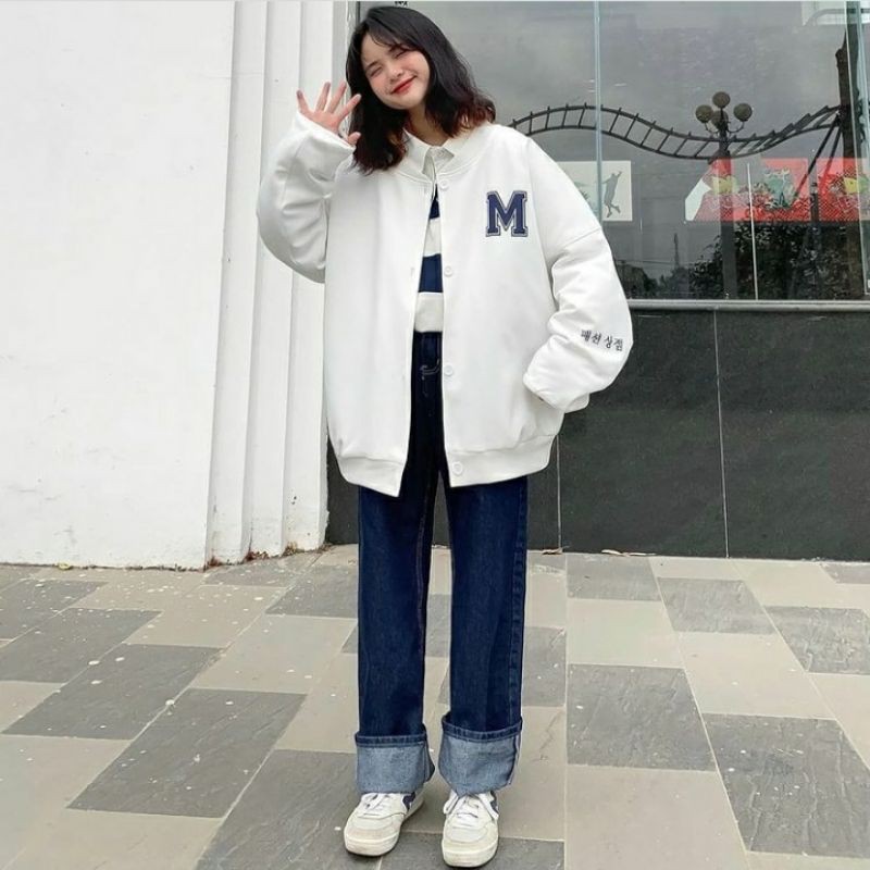 Áo Jacket Bomber M Bigsize Unisex ( ảnh thật cận chất )