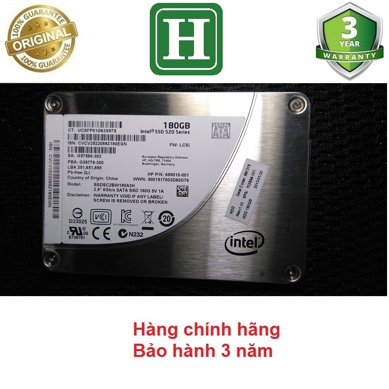 Ổ cứng SSD 180Gb, 160Gb, 120Gb Intel, siêu bền và ổn định, hàng tháo máy chính hãng, bảo hành 3 năm