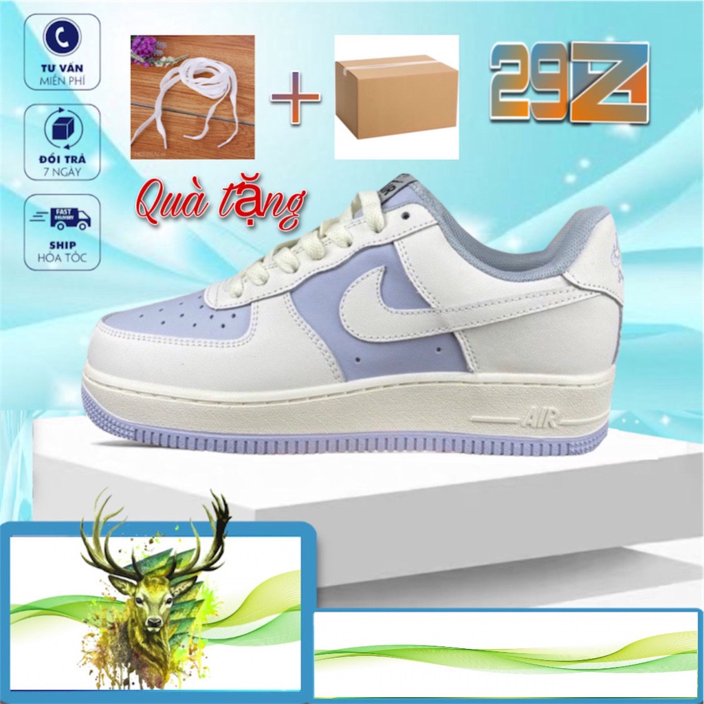 Giày_nike nam nữ, giày af1 trắng xanh kem thời trang cao cấp full box