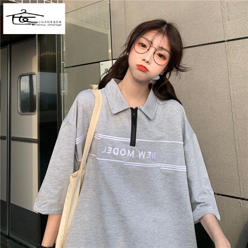 Áo Thun polo Tay Ngắn Dáng Rộng Phong Cách Thời Trang Harajuku Nhật Bản