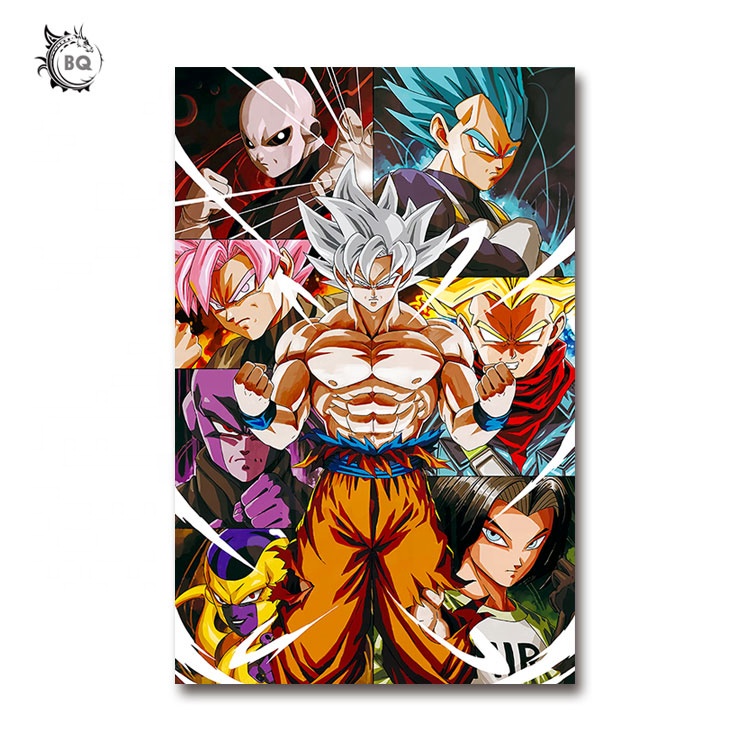 Poster 3D Anime biến hình Dragon Ball 7 viên ngọc rồng SONGOKU - Trang trí góc gaming, làm việc