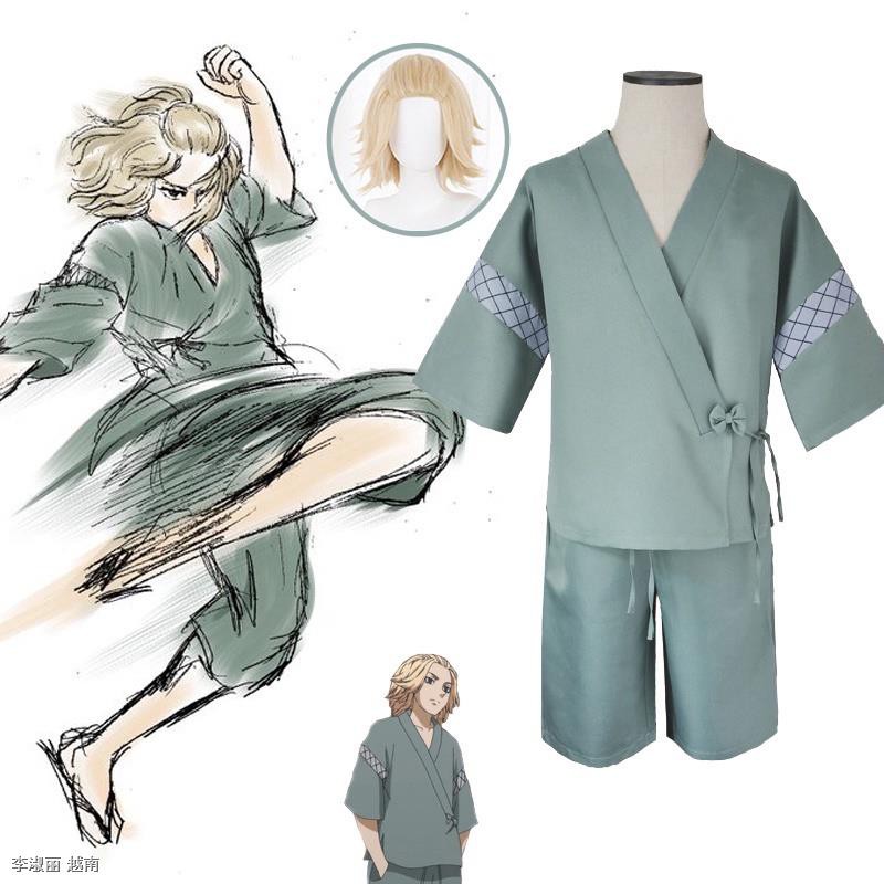 【COD】Anime Tokyo Revengers Mikey Kimono Set Cosplay Costume Hàng ngày Mikey cosplay Giáng sinh Halloween quần áo tóc giả