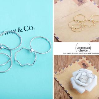 Set 5 Nhẫn Đốt Ngón Tay Đính Đá Pha Lê Dễ Thương