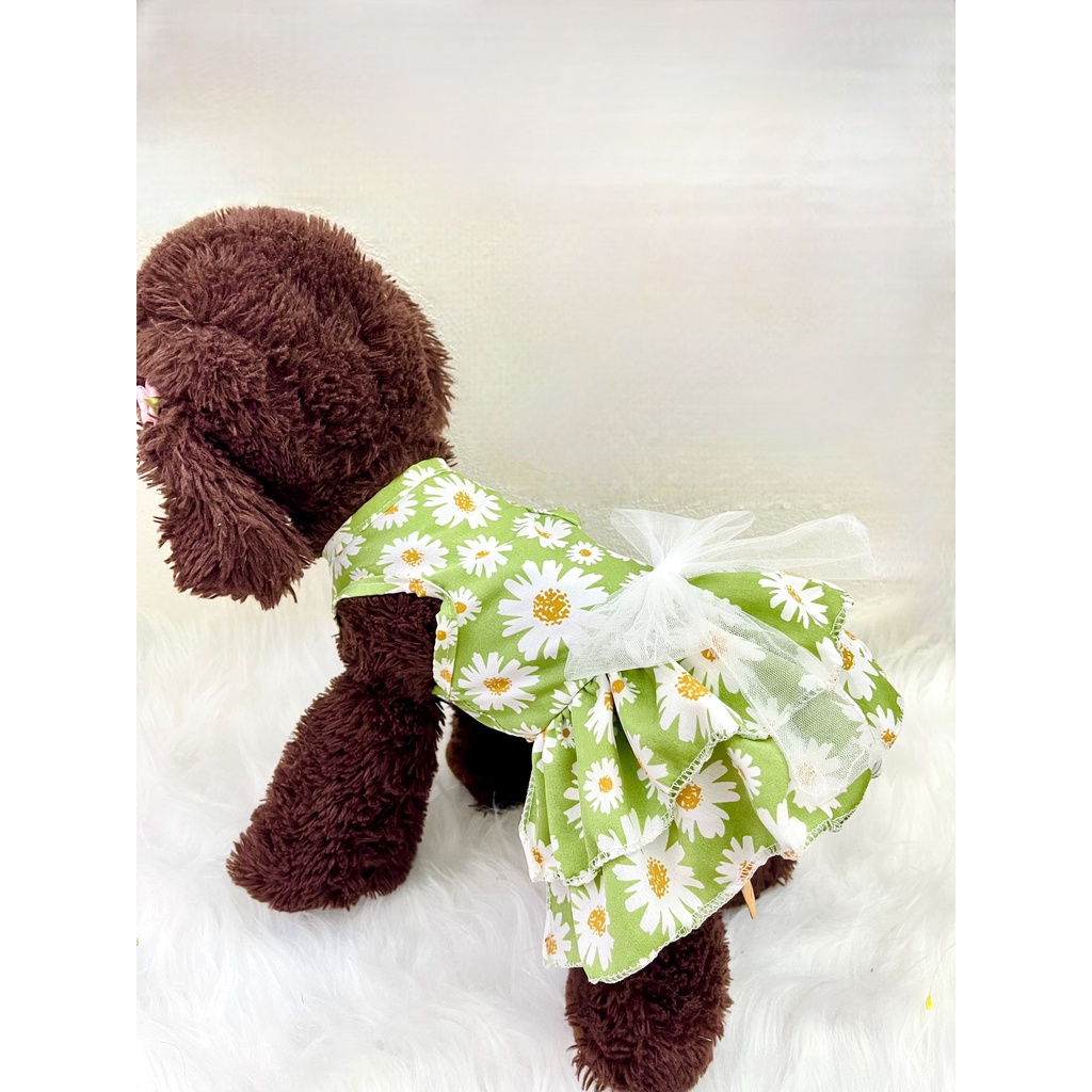 Váy Xòe Nơ 2 Tầng Dài Cho Chó Mèo Thú Cưng