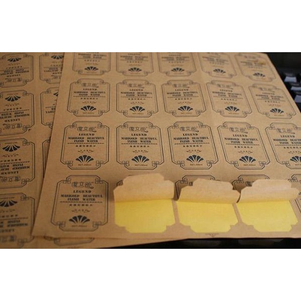 [Combo] in tem nhãn giấy kraft - da bò - rẻ đẹp