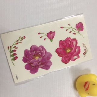 Hình xăm dán bông hoa mẫu đơn 10x6cm