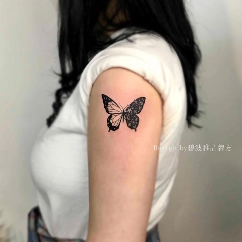 Hình xăm dán hình bướm trên cánh tay/xương quai xanh chống nước lâu trôi quyến rũ cho nữ