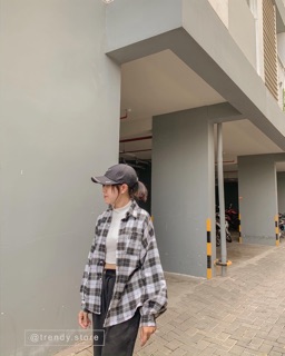 SƠMI KẺ CARO TAY PHỒNG FORM OVERSIZE