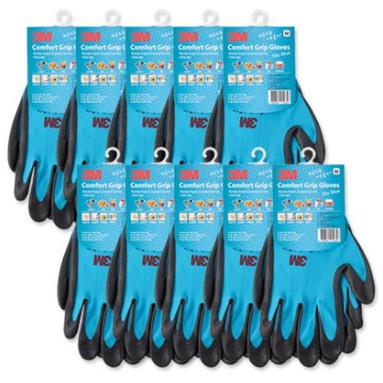 3M Comfort  Coated Work Gloves Grip Medium (Sky Blue, 10pcs) / Safety Work Glove