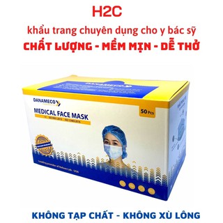  Khẩu trang y tế Danameco 3 lớp kháng khuẩn hộp 50 cái