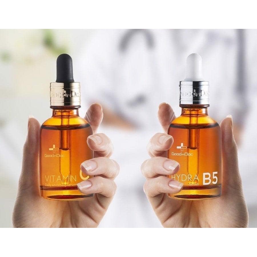 Serum dưỡng ẩm phục hồi da và trắng sáng da, giảm thâm nám GoodnDoc - GOODNDOC HYDRA B5 và GOODNDOC VITAMIN C 16.5