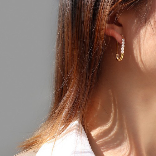 Bông Tai Nữ Hình Gim Băng Titan Ko Đen TT 3503