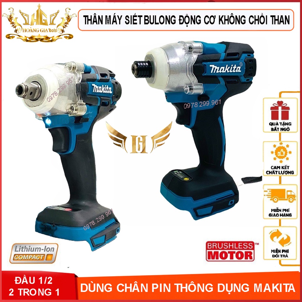 Thân máy siết bulong Ma.ki ta, Máy vặn vít, bắn bulong pin_Động cơ không chổi than