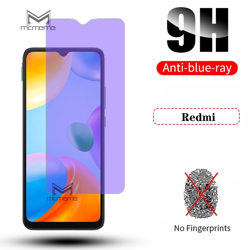 Kính cường lực ánh tím chống tia sáng xanh bảo vệ thị lực cho Xiaomi Redmi A1 10 5G 10C 10A 9 9T 9A 9C Note 11 11s 10s 9 9s 8 7 Pro Max