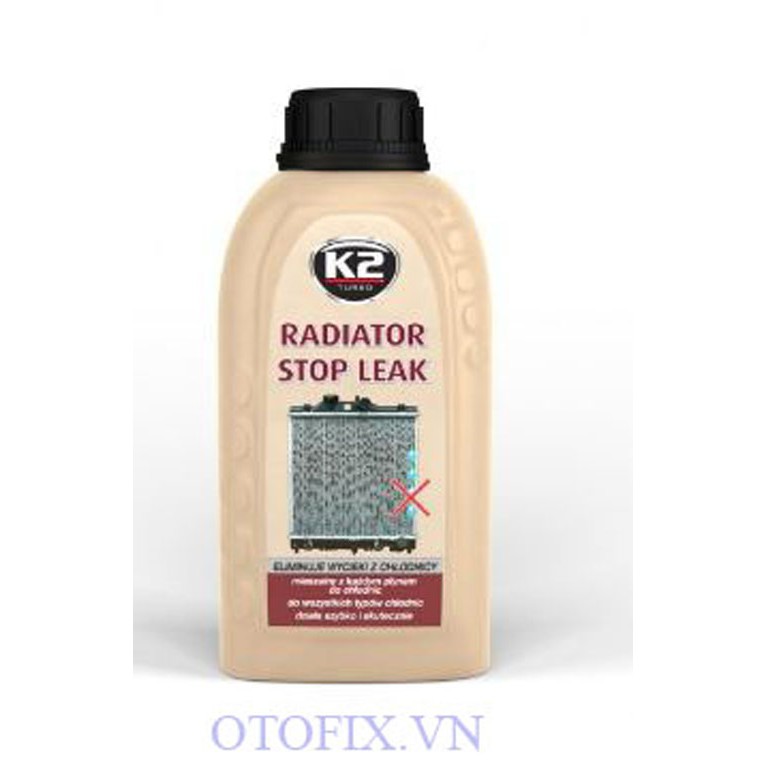 K2 Radiator Stop Leak - dung dịch tự bịt chỗ rò rỉ do thủng, hở mối nối, gioăng két nước ô tô