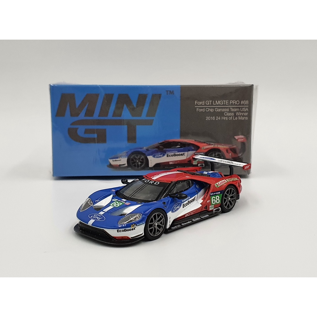 Xe Mô Hình Ford GT LMGTE PRO #68 2016 24Hrs of Le Mans Class Winner Ford Chip Ganassi Team USA 1:64 MiniGT ( Xanh )