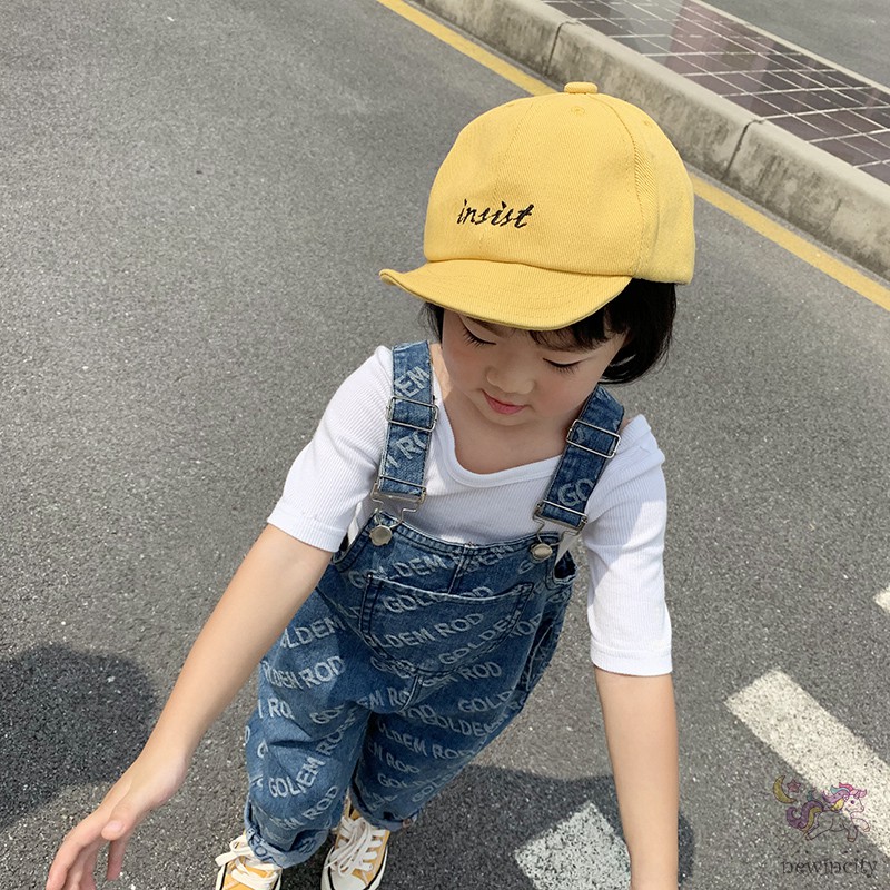 Mũ Lưỡi Trai Màu Đơn Sắc Thêu Chữ Phong Cách Hàn Quốc