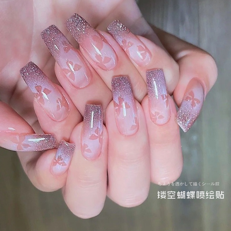 Nhãn Dán Trang Trí Móng Tay Hình Gấu/Bướm/Gấu Dễ Thương