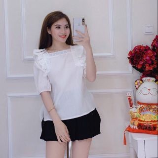 ❤ ÁO SƠ MI CỔ VUÔNG BÈO REN TIỂU THƯ ❤