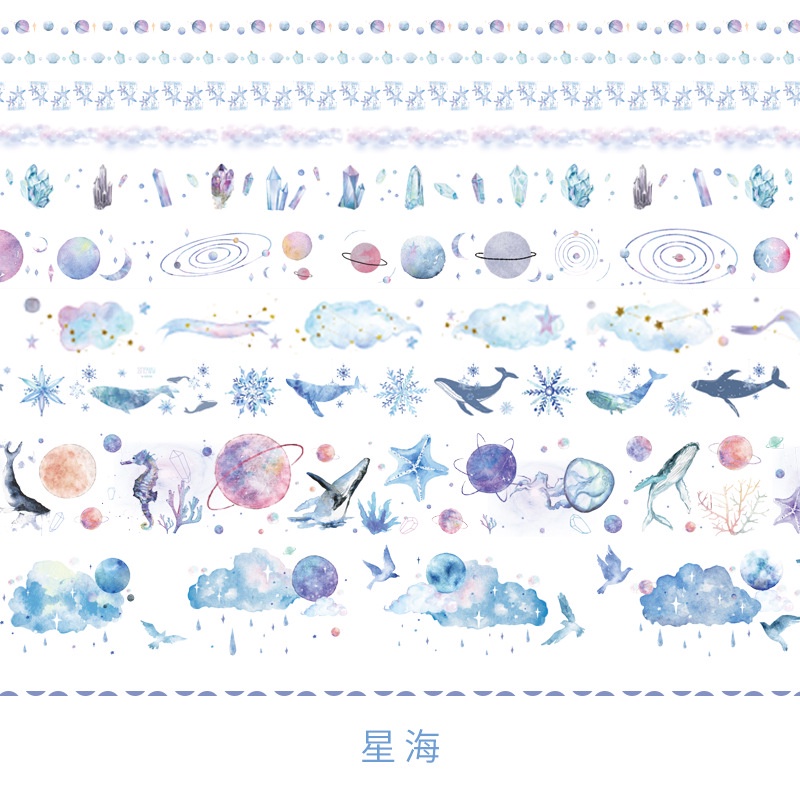 Set 10 Cuộn Băng Dính washi DIY Trang Trí Nhật Ký Sáng Tạo