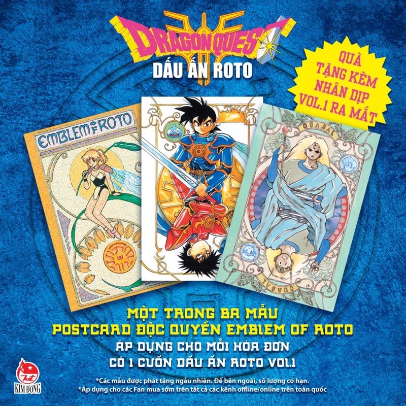 Postcard đủ trắng xanh vàng - Dragon Quest - Dấu ấn Roto